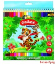 Карандаши цветные "Creativiki", шестигранные, 24 цвета