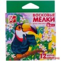 Мелки восковые шестигранные "Зоо", мини, 12 цветов