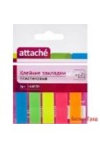 Клейкие пластиковые закладки "Attache", 5 цветов по 20 листов, 12х45 мм