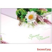 Папка-конверт на кнопке "Spring Flowers", А4