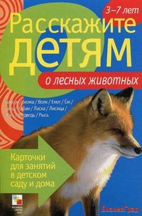 Расскажите детям о лесных животных. Набор карточек с описаниями и материалом для педагога