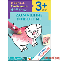 Раскраска с наклейками. Домашние животные