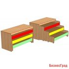 Кровать детская трехъярусная выкатная с тумбой