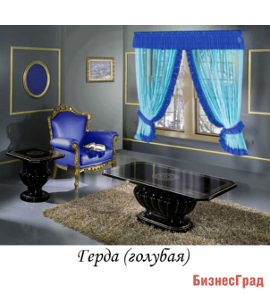 ШТОРЫ ДЛЯ ОКОН "ГЕРДА" ГОЛУБОЙ