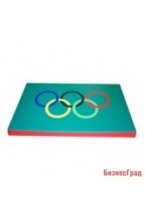 Мат с крупной аппликацией - Олимпийские кольца, зеленый
