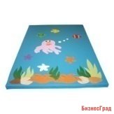 Мат с крупной аппликацией - Подводный мир-8, голубой